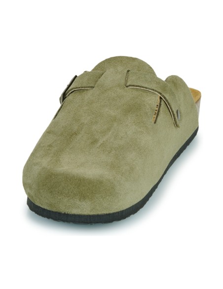 Plakton AFELPADO Light Kaki 717 X Suede Clogs - 171539-light kaki