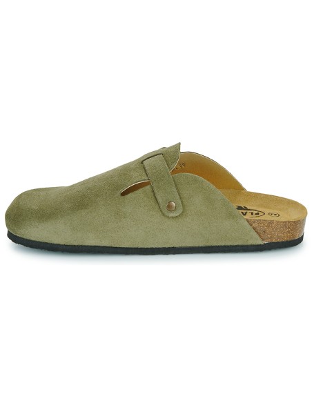 Plakton AFELPADO Light Kaki 717 X Suede Clogs - 171539-light kaki