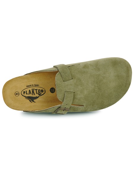 Plakton AFELPADO Light Kaki 717 X Suede Clogs - 171539-light kaki