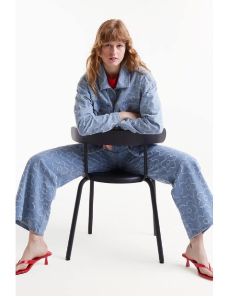 Compania Fantastica Floral Denim Pants - 51C/11044