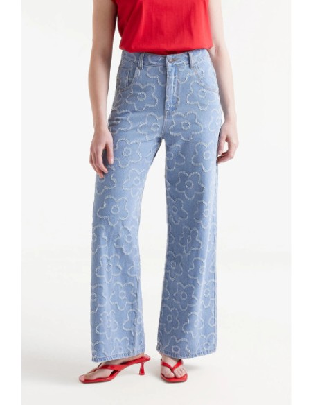 Compania Fantastica Floral Denim Pants - 51C/11044