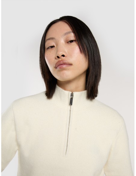 Dickies Top W Ruston QZ Sweater W Egret - DK0A87P1C481