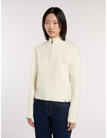 Dickies Top W Ruston QZ Sweater W Egret - DK0A87P1C481