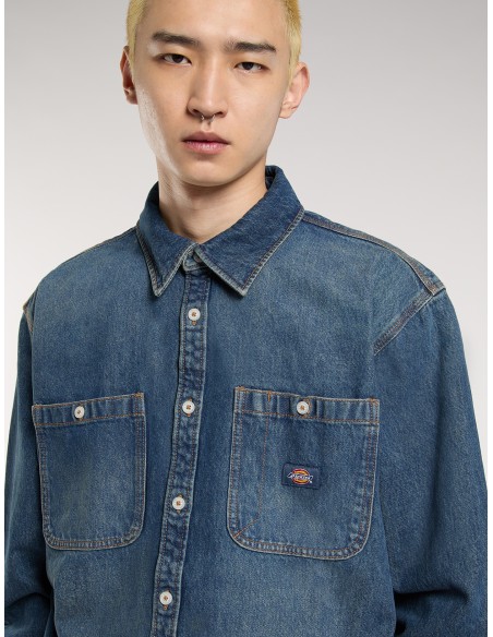 Dickies Shirt Mechanic khaki tinted blue - DK0A87PXL231