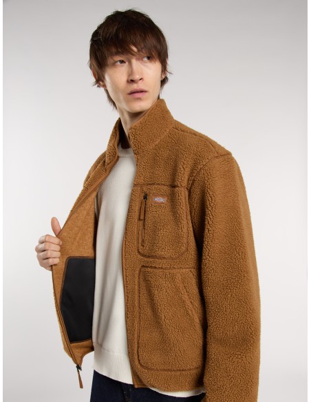 Dickies Fleece Jacket M Mount Hope Zip Brown Duck - DK0A4YEE0BD1