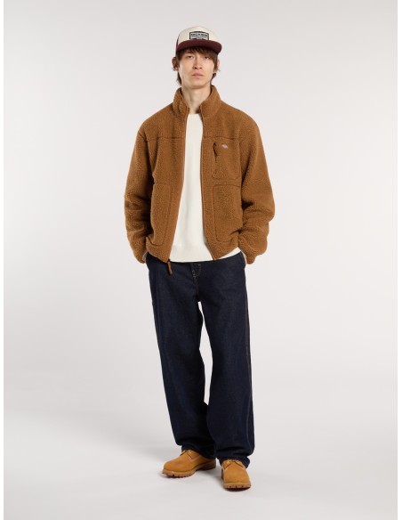 DICKIES FLEECE MOUNT HOPE ZIP BROWN DUCK - DK0A4YEE0BD1