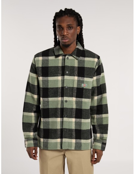 DICKIES SHIRT PLAID COALING LS SEA SPRAY - DK0A4XZZL191