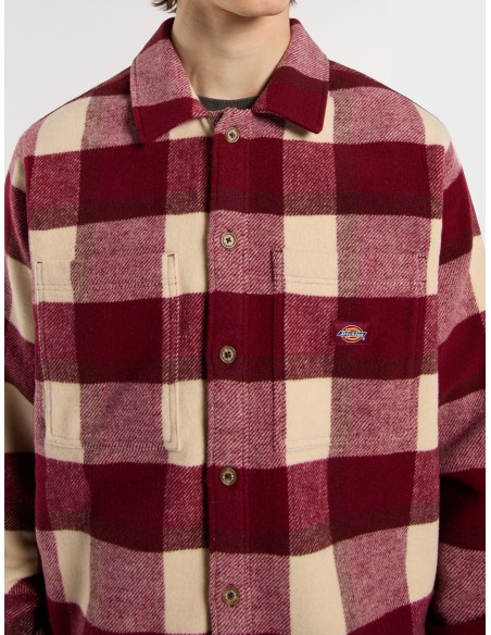 Dickies Shirt M Plaid Coaling Tibetan Red - DK0A4XZZK741