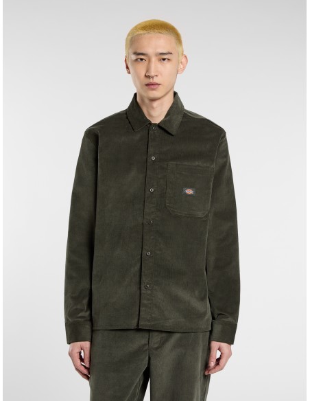 Dickies Shirt M Corduroy LS Olive Green - DK0A8652OGX1