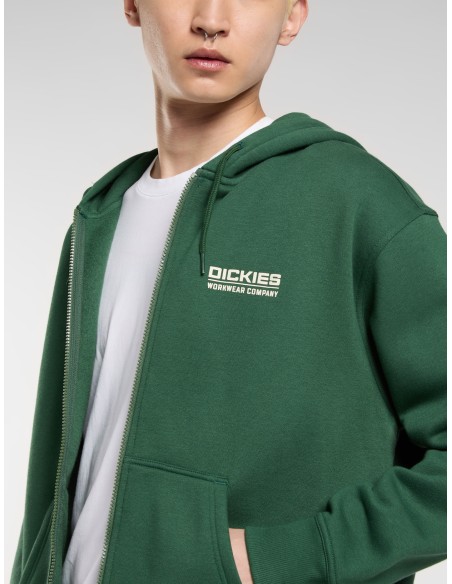 Dickies Hoodie M Full Zip Graphic in Pine Needle Green - DK0A88L5PIN1