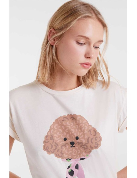 Compania Fantastica T-shirt 100% cotton with poodle print - 53C/42010