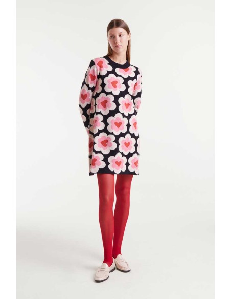 Compania Fantastica Dress Short jacquard knit with SweetHeart print - 53C/10208