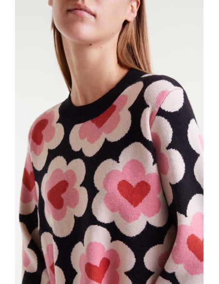 Compania Fantastica Dress Short jacquard knit with SweetHeart print - 53C/10208