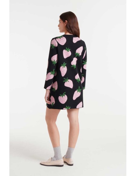Compania Fantastica Dress Short jacquard knit with Morango print - 53C/10209