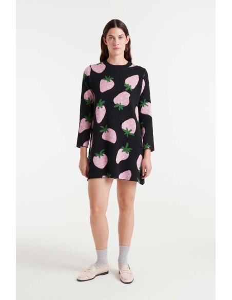 Compania Fantastica Dress Short jacquard knit with Morango print - 53C/10209
