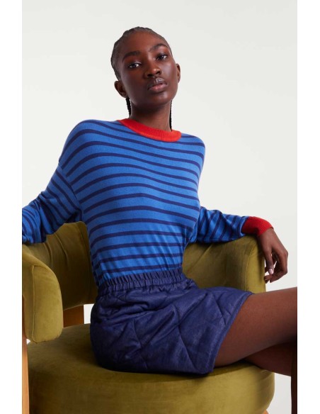 Compania Fantastica sweater Blue striped knit - 53C/10243
