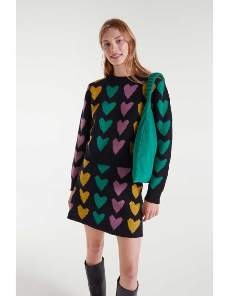 Compania Fantastica skirt Short jacquard knit with Cupid lines print - 53C/10311