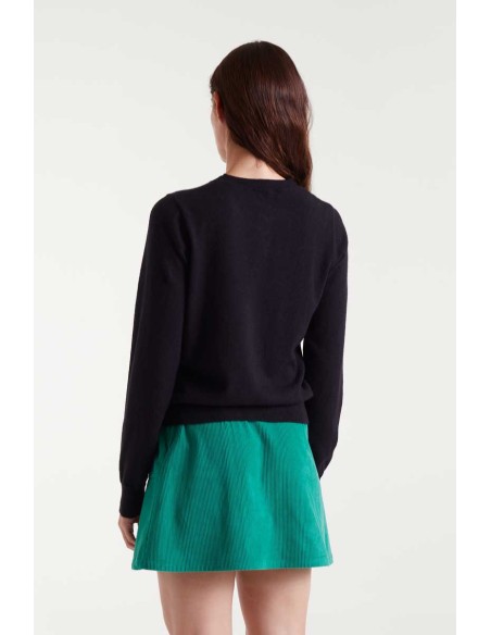 Compania Fantastica cardigan Black knitted with heart detail - 53C/10321