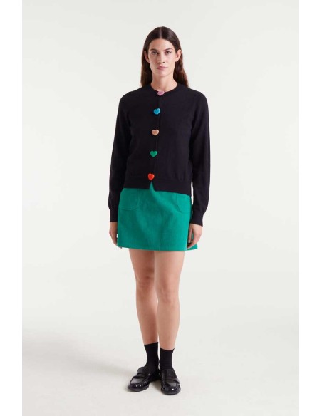 Compania Fantastica cardigan Black knitted with heart detail - 53C/10321