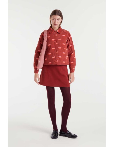 Compania Fantastica Skirt Short brown corduroy - 53C/11042