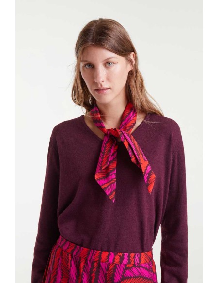 Compania Fantastica Scarf Lightweight crepe with Fedora print - 53C/11067