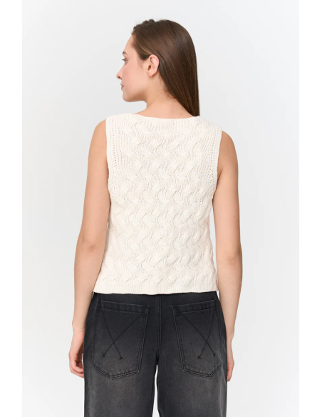24 Colours Vest in white - 41285a