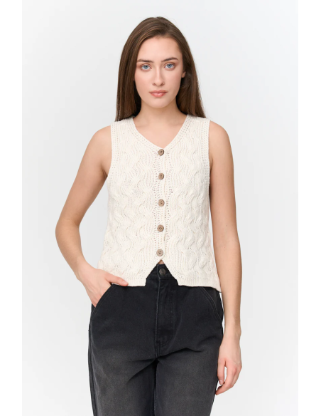 24 Colours Vest in white - 41285a