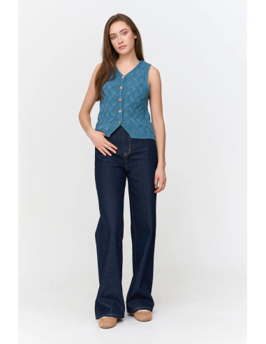 24 Colours Vest in blue - 41285b