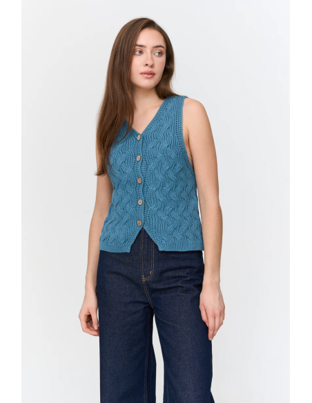 24 Colours Vest in blue - 41285b