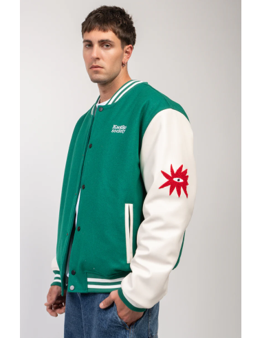 Kaotiko Jacket Denim Baseball Tricky Love - AR003-01-E002