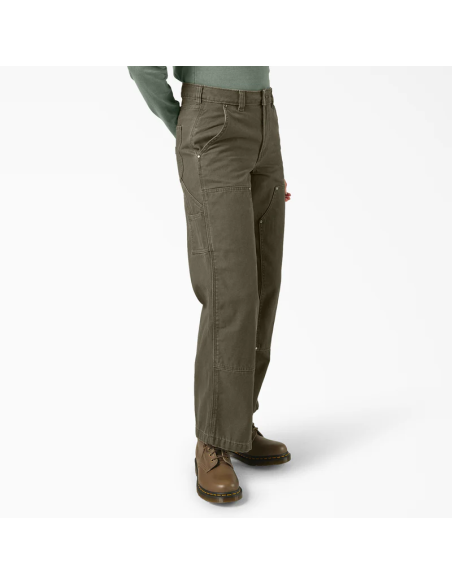 Dickies Pants Double Knee Canvas Military Green - DK0A87POMGR1
