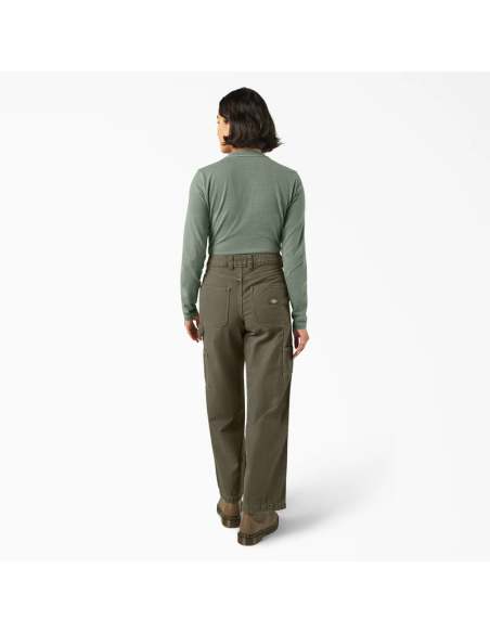 Dickies Pants Double Knee Canvas Military Green - DK0A87POMGR1