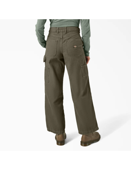 Dickies Pants Double Knee Canvas Military Green - DK0A87POMGR1