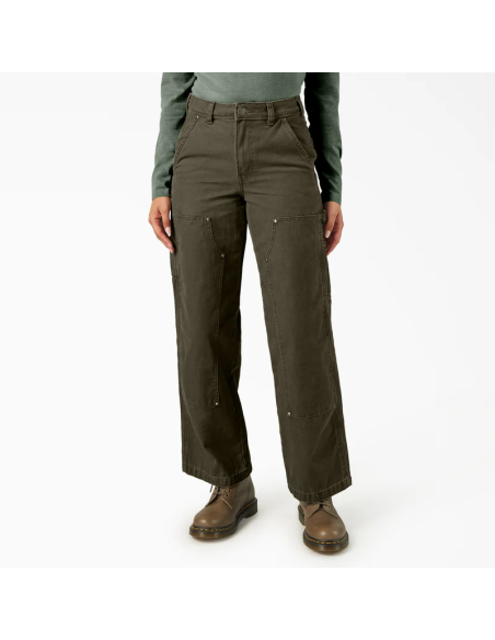 Dickies Pants Double Knee Canvas Military Green - DK0A87POMGR1