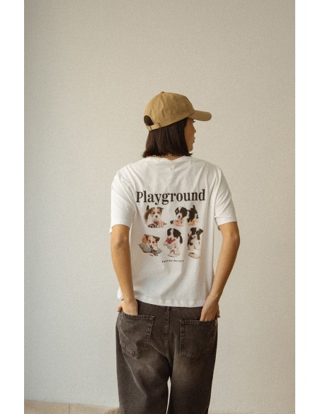 Kaotiko T-shirt Washed Naughty Puppies White - AR009-01-M002