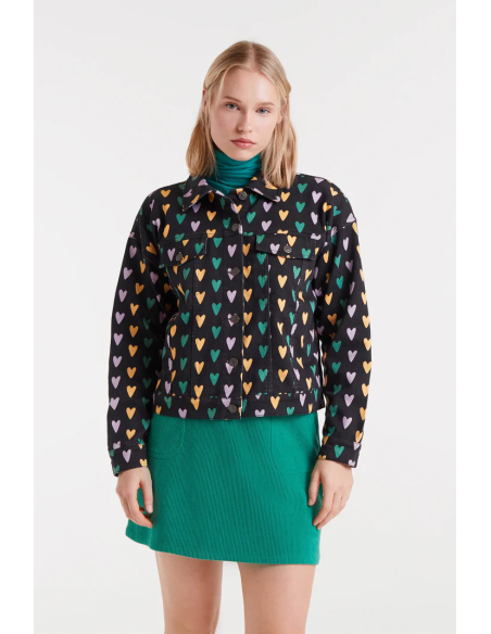 Compania Fantastica jacket Cupid Lines print denim - 53C/47012