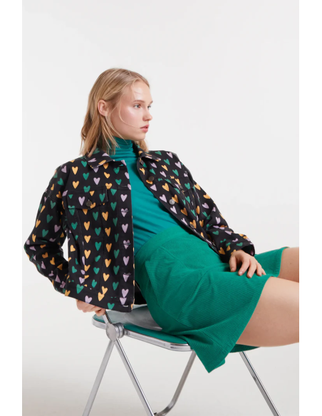 Compania Fantastica jacket Cupid Lines print denim - 53C/47012