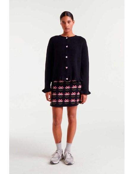 Compania Fantastica cardigan Black knit with heart detail - 54C/10157