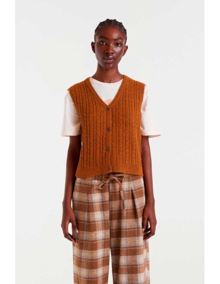 Compania Fantastica vest Brown knitted - 54C/10277