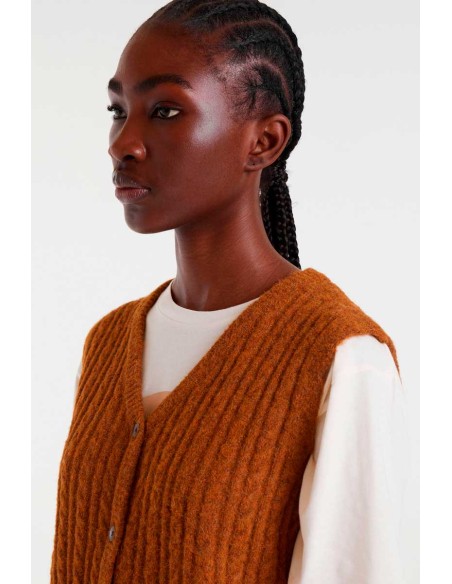 Compania Fantastica vest Brown knitted - 54C/10277