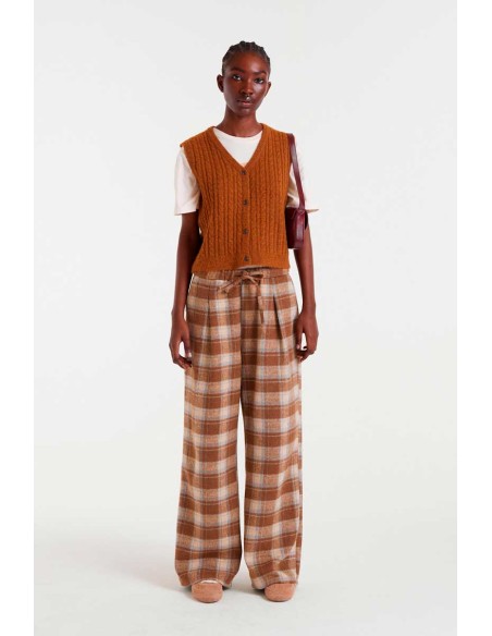 Compania Fantastica vest Brown knitted - 54C/10277