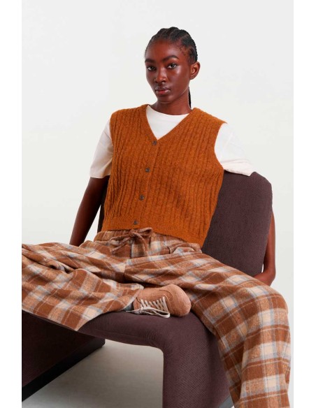 Compania Fantastica vest Brown knitted - 54C/10277