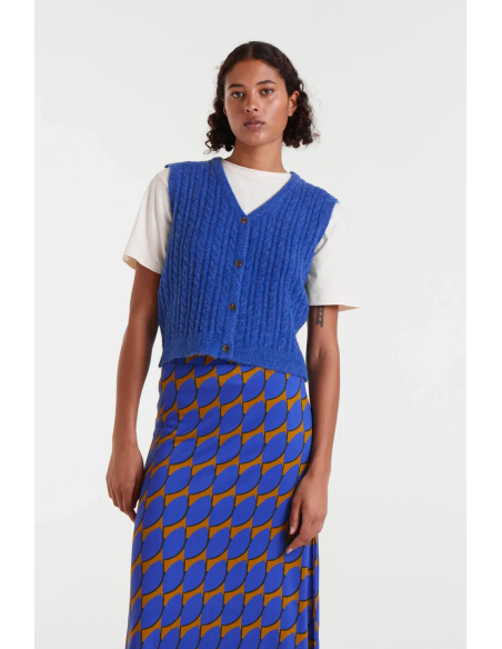 Compania Fantastica vest Blue knitted - 54C/10278