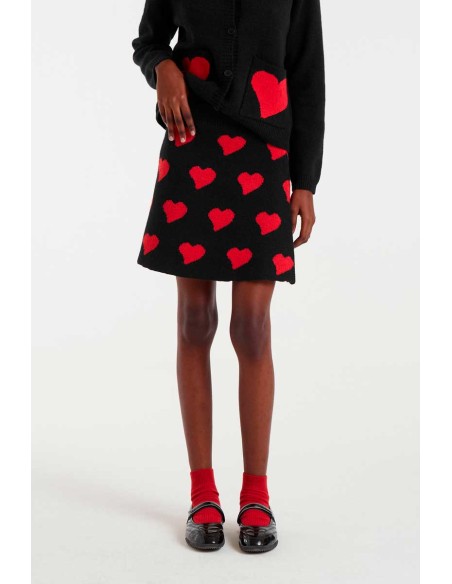Compania Fantastica Skirt Heart Attack Small Print Jacquard Short - 54C/10363