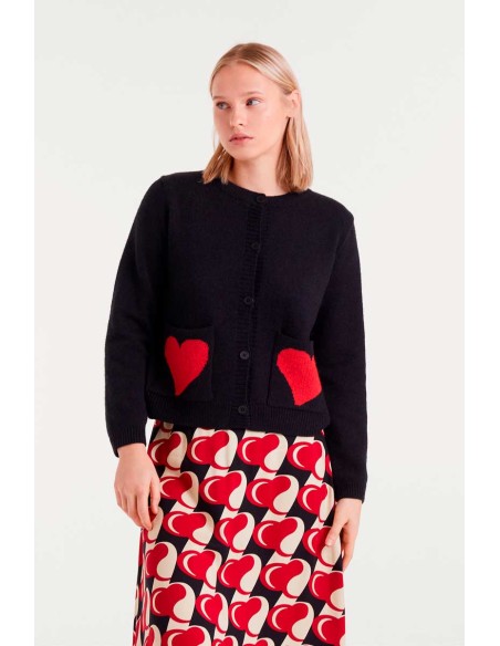 Compania Fantastica Cardigan Heart Attack Small Print Jacquard - 54C/10364