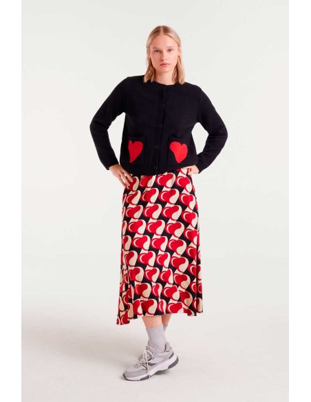 Compania Fantastica Cardigan Heart Attack Small Print Jacquard - 54C/10364