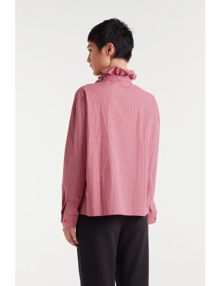 Compania Fantastica shirt 100% cotton with red gingham print - 54C/11112