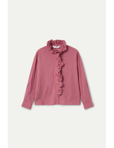 Compania Fantastica shirt 100% cotton with red gingham print - 54C/11112