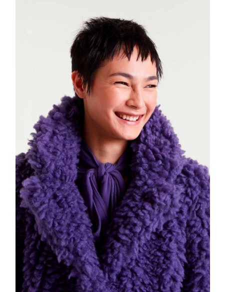 Compania Fantastica coat Purple sheepskin - 54C/11119