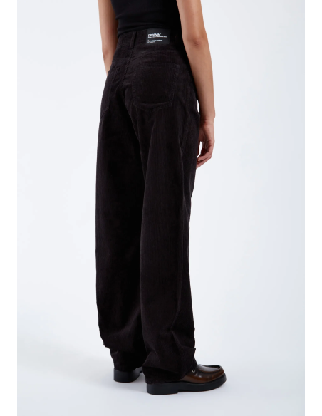 DR DENIM Pants W Donna High Relaxed Black Cord - 2230101102 102 264